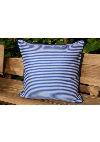 Çizgili Biyeli Outdoor Kırlent Kılıfı