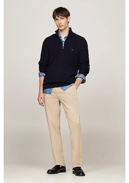 Erkek Denton Saten Düz Paça Chino Pantolon - Bej fiyatları