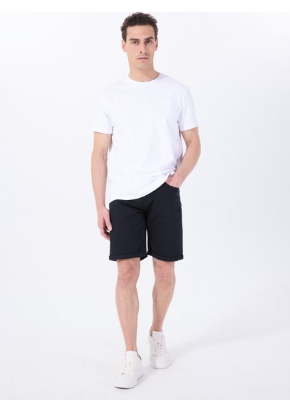 Bisiklet Yaka Baskılı Beyaz Erkek T-Shirt M5SM-TST1286