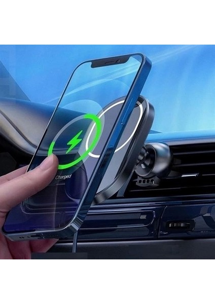 ® 15W Mıknatıslı Takılabilen Hızlı Şarj Tüm Cihaz ve Araçlara Uyumlu Araç Içi Şarj Cihazı