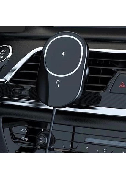 ® 15W Mıknatıslı Takılabilen Hızlı Şarj Tüm Cihaz ve Araçlara Uyumlu Araç Içi Şarj Cihazı