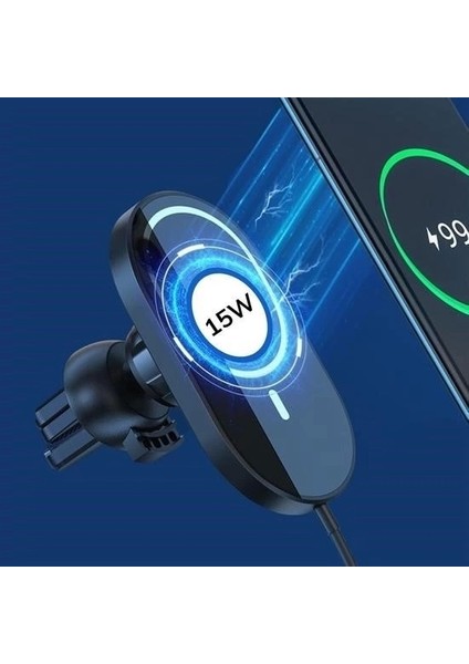 ® 15W Mıknatıslı Takılabilen Hızlı Şarj Tüm Cihaz ve Araçlara Uyumlu Araç Içi Şarj Cihazı