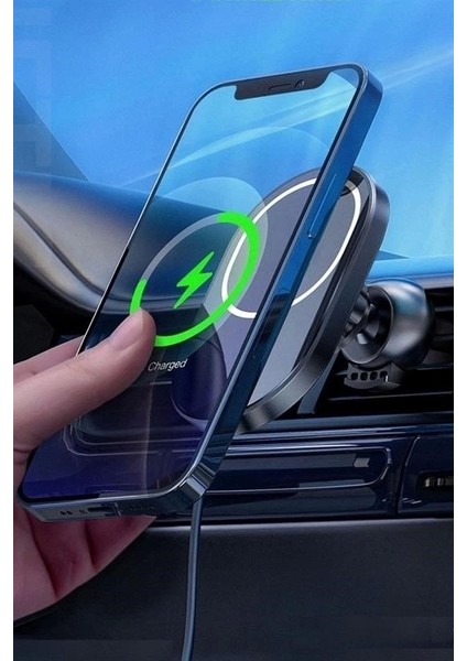 ® 15W Mıknatıslı Takılabilen Hızlı Şarj Tüm Cihaz ve Araçlara Uyumlu Araç Içi Şarj Cihazı
