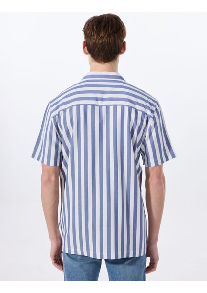 Relaxed Mavi - Beyaz Çizgili Erkek Gömlek M5SM-GML1053 indirimleri
