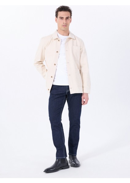 Orta Bel Straight Lacivert Erkek Denim Pantolon Washıngton Straıght-73