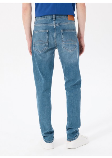 Orta Bel Slim Fit Açık Mavi Erkek Denim Pantolon Vegas Slım - 1011 indirimleri