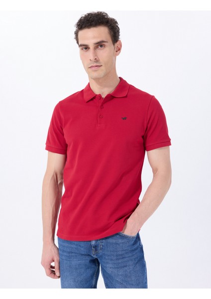 Baskılı Kırmızı Erkek Polo T-Shirt M5SM-TST1335