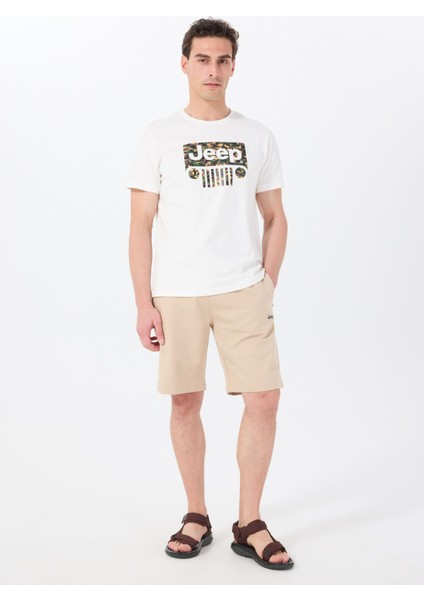 Bej Erkek Basic Düz Sweat Şort J5SM-SHT7252
