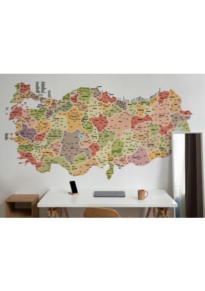 - Türkiye Haritası Il ve Ilçeli Ayrıntılı Eğitici Dekoratif Duvar KAĞIDI-3045 fırsatları