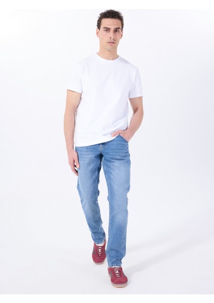 Orta Bel Slim Fit Indigo Erkek Denim Pantolon Mıchıgan Slım - 1174