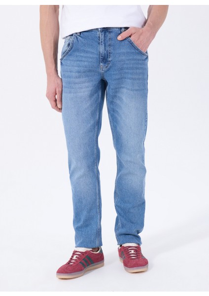 Orta Bel Slim Fit Indigo Erkek Denim Pantolon Mıchıgan Slım - 1174 modelleri