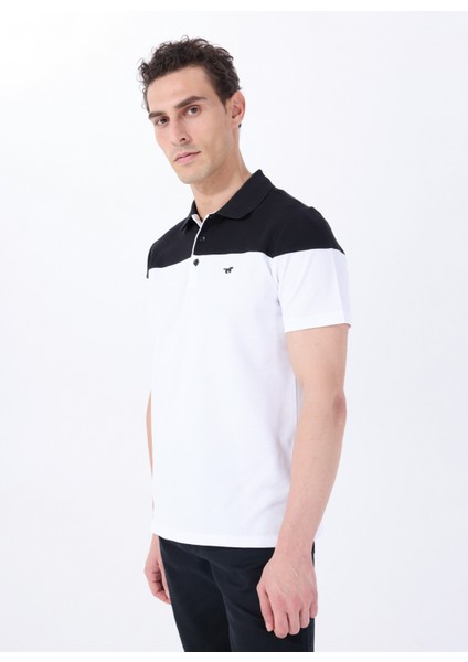 Blok Desenli Siyah - Beyaz Erkek Polo T-Shirt M5SM-TST1333 modelleri