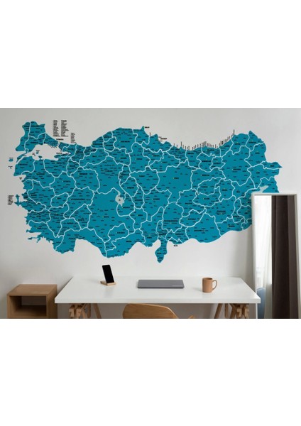 - Türkiye Haritası Il ve Ilçeli Ayrıntılı Eğitici Duvar KAĞIDI-3031 fırsatları