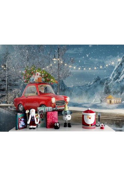 - Noel Baba ve Küçük Kırmızı Retro Arabası Duvar KAĞIDI-3752 modelleri