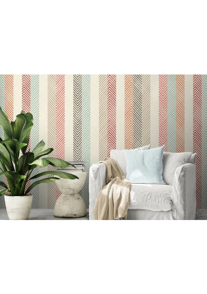 - Iskandinav Tarzı Minimalist Şık Çizgili Pastel Tonlu Duvar KAĞIDI-5505 fırsatları