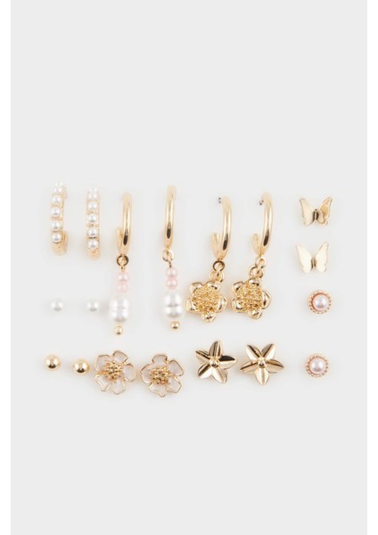 Kadın 9'lu Gold Küpe E8028AXNS