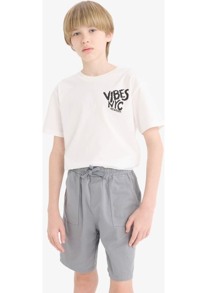 Erkek Çocuk Bisiklet Yaka Baskılı Kısa Kollu Tişört modelleri