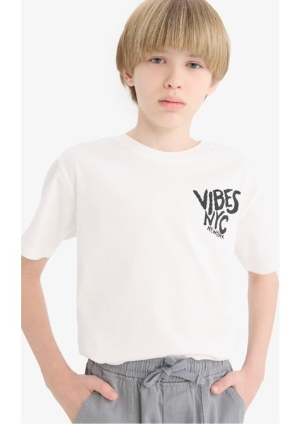Erkek Çocuk Bisiklet Yaka Baskılı Kısa Kollu Tişört fırsatları