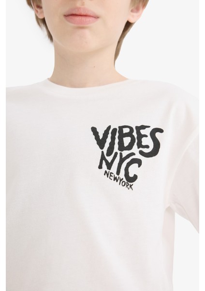 Erkek Çocuk Bisiklet Yaka Baskılı Kısa Kollu Tişört indirimleri