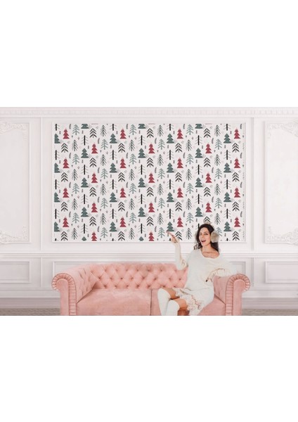 - Sevimli Ağaçlar Çizim Desenli Çocuk Odası Duvar KAĞIDI-5740