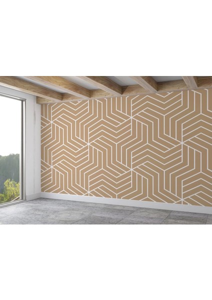 - Pastel Renkli Geometrik Desenli Duvar KAĞIDI-5779