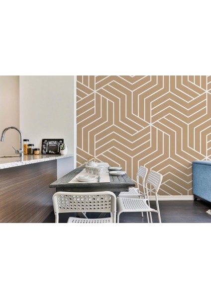 - Pastel Renkli Geometrik Desenli Duvar KAĞIDI-5779