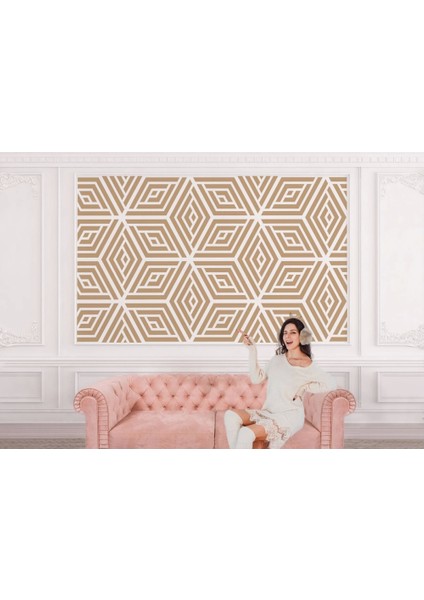 - Pastel Renkli Geometrik Desenli Duvar KAĞIDI-5784