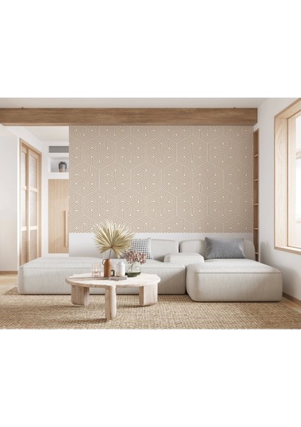 - Pastel Renkli Geometrik Desenli Duvar KAĞIDI-5788