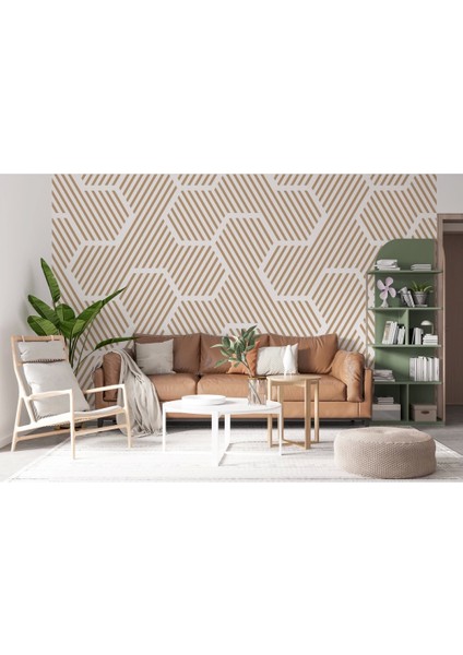 - Pastel Renkli Geometrik Desenli Duvar KAĞIDI-5790