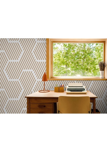 - Pastel Renkli Geometrik Desenli Duvar KAĞIDI-5790