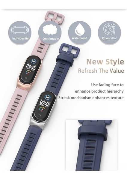 Xiaomi Mı Band Için 6/5/4/3 Silikon Kayış, Stil: Tf Case Siyah+Siyah (Yurt Dışından)