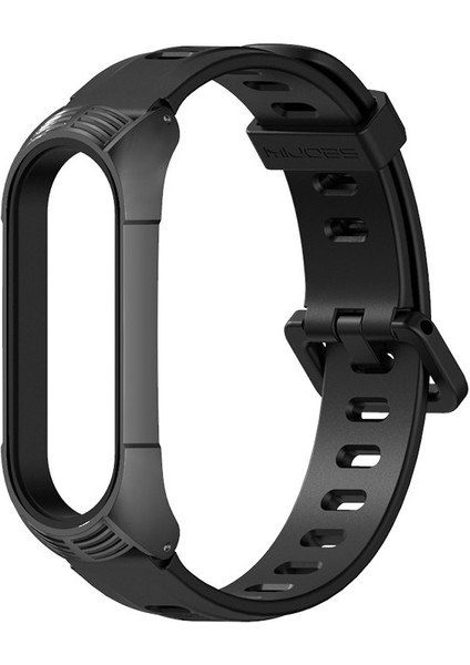 Xiaomi Mı Band Için 6/5/4/3 Silikon Kayış, Stil: Tf Case Siyah+Siyah (Yurt Dışından)