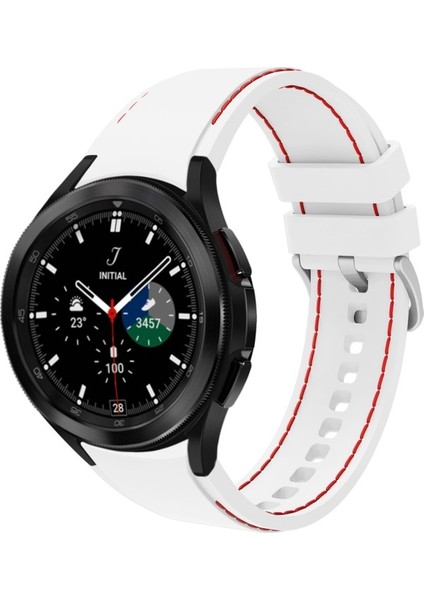 Samsung Galaxy Watch4 Için Silikon Askısı / Watch4 Klasik Beyaz Kırmızı (Yurt Dışından) fırsatları
