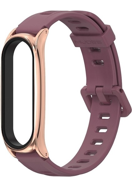 Xiaomi Mı Band Için 6/5/4/3 Silikon Kayış, Stil: Plus Case Şarap Kirmizı+Gül Altez (Yurt Dışından)