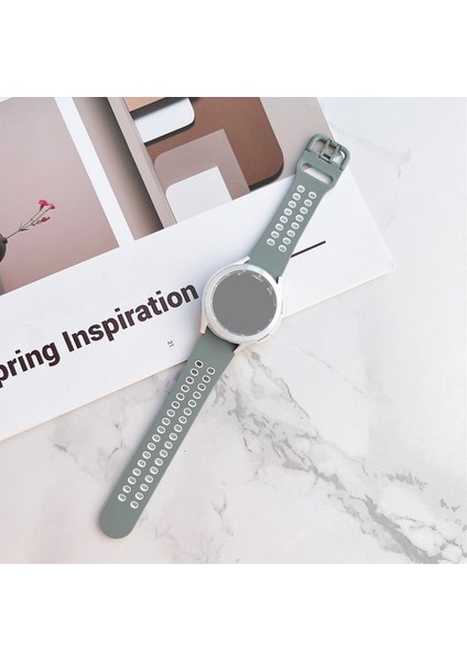 Samsung Galaxy Watch4 Için Silikon Kordonlu Saati 40MM Pembe Beyaz (Yurt Dışından)