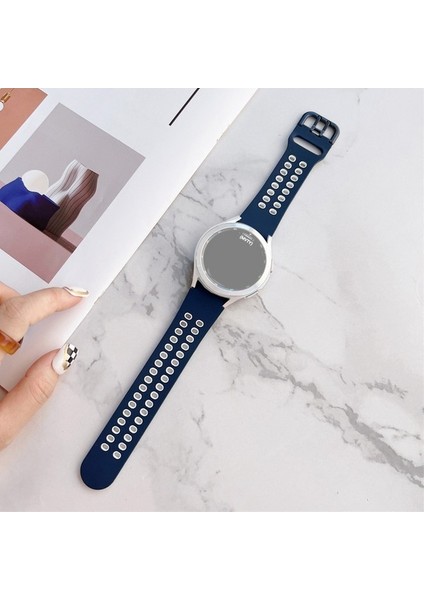 Samsung Galaxy Watch4 Için Silikon Kordonlu Saati 40MM Pembe Beyaz (Yurt Dışından)