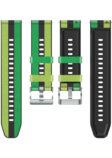 Huawei Için 22 Mm. Deri Üç Renkli Saat Grubu Gt 3 46 Mm. Yeşil Siyah (Yurt Dışından) fırsatları
