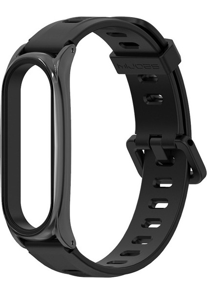 Xiaomi Mı Band Için 6/5/4/3 Silikon Kayış, Stil: Plus Case Ordu Yeşil+Gümüz (Yurt Dışından)