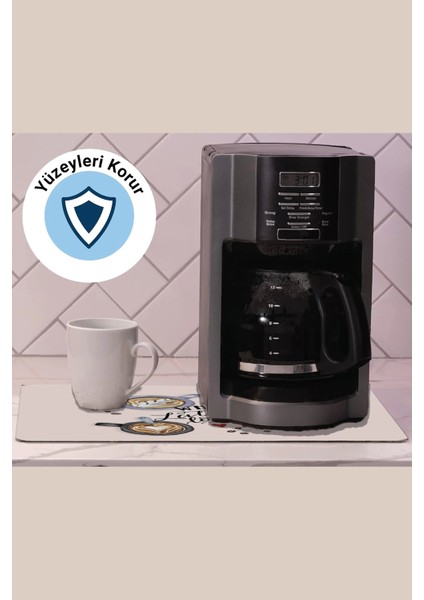 Kahve Makinesi Matı Sıvı Geçirmez Kaymaz Yıkanır Çaycı Çay Espresso Makinesi Pad 35X45CM 27250214