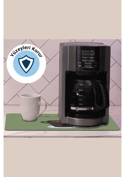 Kahve Makinesi Matı Sıvı Geçirmez Kaymaz Yıkanır Çaycı Çay Espresso Makinesi Pad 35X45CM 27250212