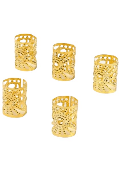 5pcs Dokulu Metal Boho Vintage Saç Yüzük Klipler Korku Kilitleri Saç Örgütü Metal Kelepçeler Dekorasyon Metal RenkStil 1 (Yurt Dışından)
