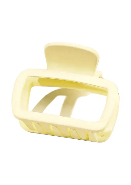Küçük Saç Pençe Klipsleri Kadın Kızlar 5.2cm Kare Yüksek At Kuyruğu Klip Kelepçesi Koreli Korece Mat Kaymaz Saç Stil Aksesuarları RenkSüt Sarı (Yurt Dışından)