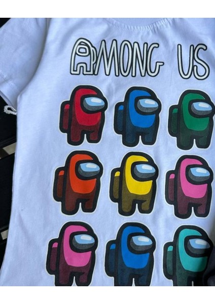 Among Us Karakteri Süper Kalite Kumaş Al Üst Kız Çocuk & Erkek Çocuk Şortlu Takım fiyatları