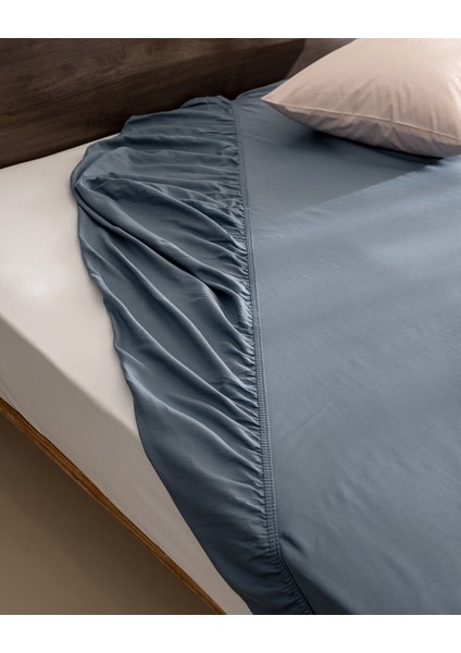 Ciel Tek Kişilik Plus %100 Pamuk Lastikli Saten Çarşaf - Koyu Mavi fiyatları