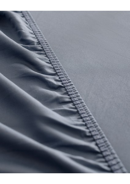 Ciel Tek Kişilik Plus %100 Pamuk Lastikli Saten Çarşaf - Koyu Mavi modelleri