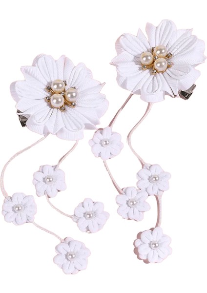 2pcs Çiçek Saç Klipleri Kızlar Tatlı Boncuk Tel Saç Pençeleri Butik Hydrengea Saç Tavukları Renk2pcs Tür 04 (Yurt Dışından)