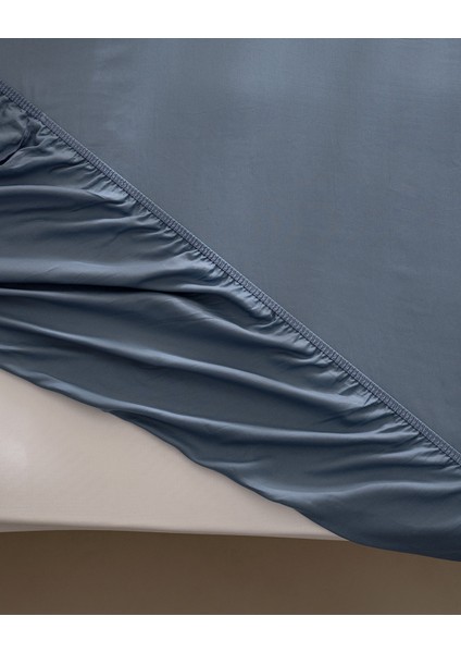 Ciel Tek Kişilik Plus %100 Pamuk Lastikli Saten Çarşaf - Koyu Mavi fırsatları