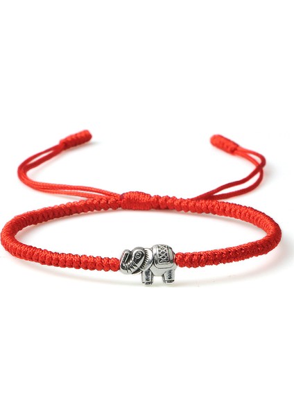 Kırmızı Fil Tılsım Bileklik Siyah Kırmızı Iplik Halat El Yapımı Örme Ayarlanabilir Bilezikler&bilezikler Kadın Erkek Şanslı Takılar (Yurt Dışından)