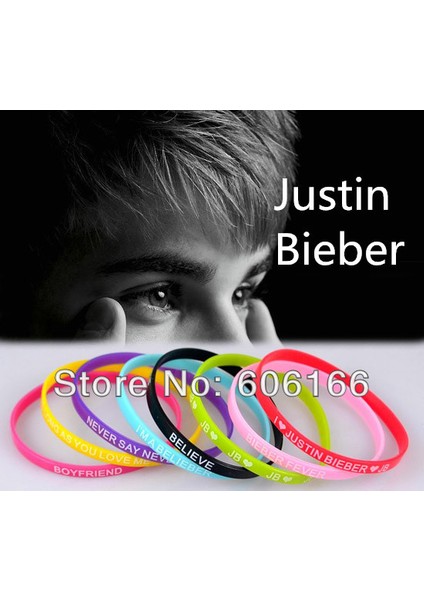 Mix Sıcak mm Justin Bieber Belieber Silikon Bileklik Bilezikler Jb Moda Takı (Yurt Dışından)