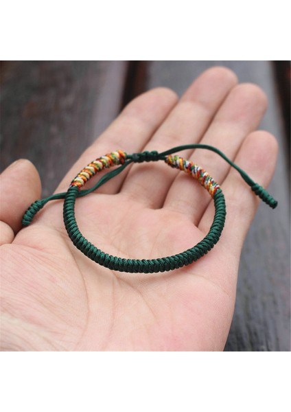 Koyu Yeşil Moda Şanslı Dize Bileklik Erkek Kadın El Yapımı Ayarlanabilir Örgü Bilezik Çift Bilezik Yoga Takı Hediye Yeni (Yurt Dışından)